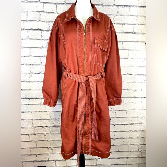 Ava & Viv Dresses & Skirts - Ava & Viv Burnt Orange Trench Coat Dress size 2X